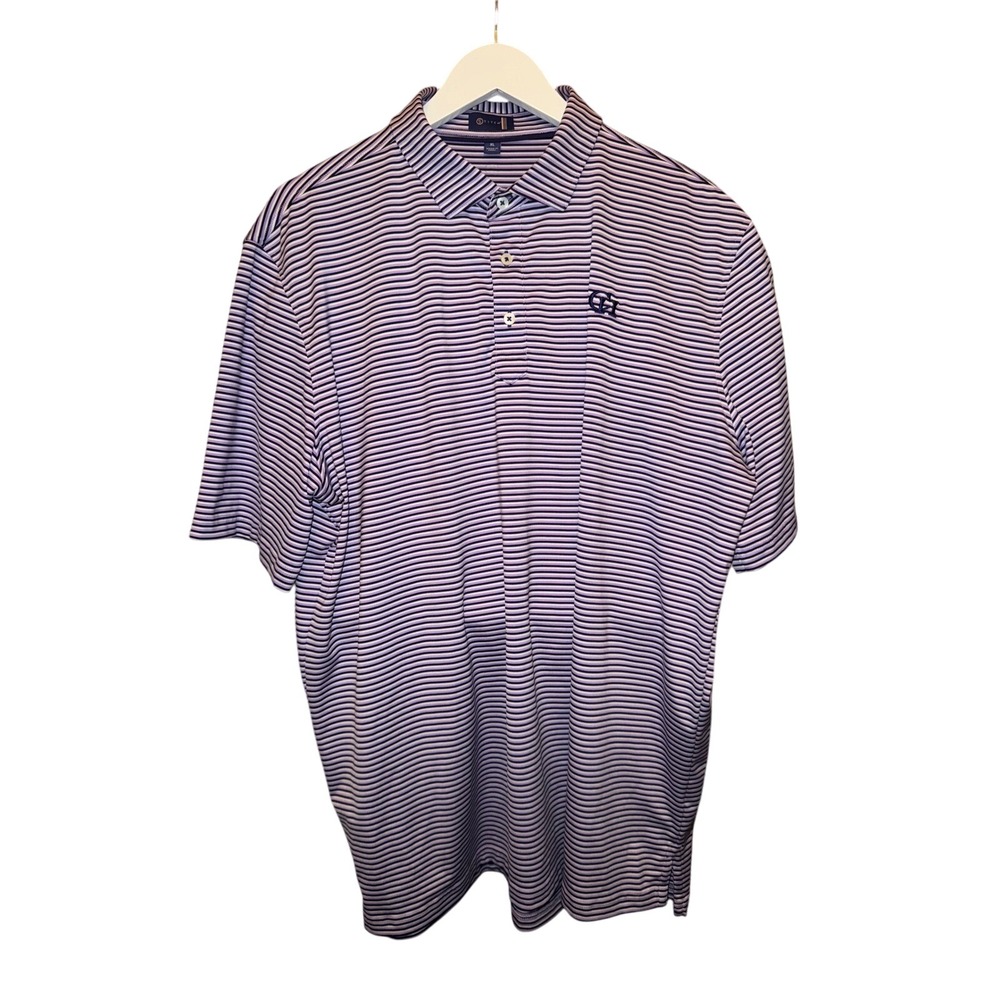 Stitch Golf Polo Shirt Men's XL‎ Purple White Stripe Performance Golf Polo